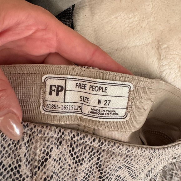 Free People Penny Pull On Snake Print Flare Leg Pants - Picture 7 of 15